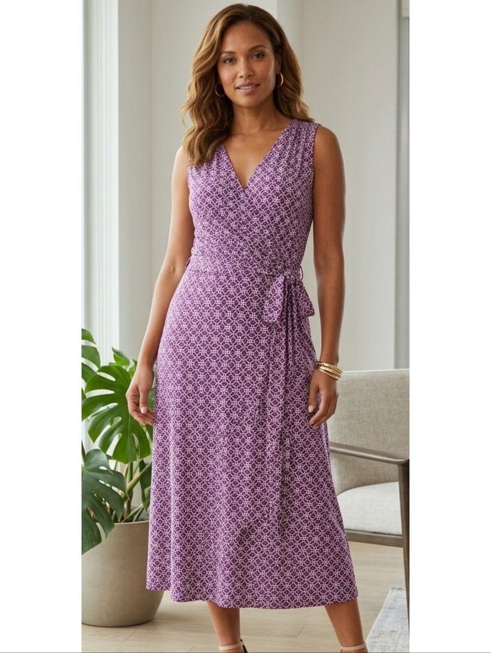 41 Hawthorne Kassidy Faux Wrap Dress Purple Size XXL
